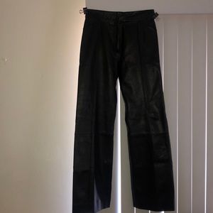Black Versace Leather Pants